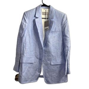 Women's Everlane 100% Linen Blue Blazer Size 4 BRAND NEW